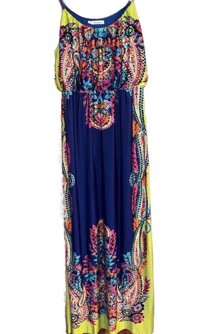 maurices Vibrant Paisley Medallion Print Adjustable Strap Maxi Dress